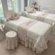 High-end health center and beauty salon bed cover with holes four-piece set