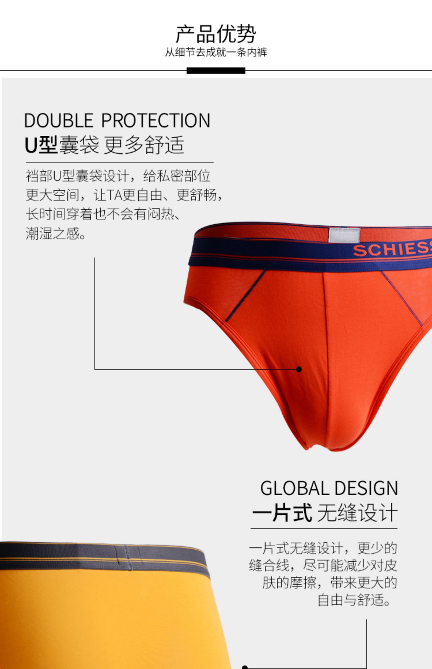 Shuya đồ lót nam 2 tải Đức Shumei cotton 13976S quần short tam giác thoáng khí nhiều màu quần lót nam - Nam giới sịp calvin klein