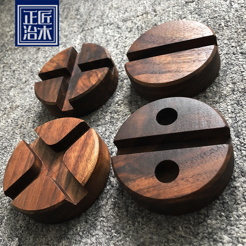 Original solid wood mobile phone stand black walnut solid wood gift lettering personalized custom desktop ipad mobile phone base