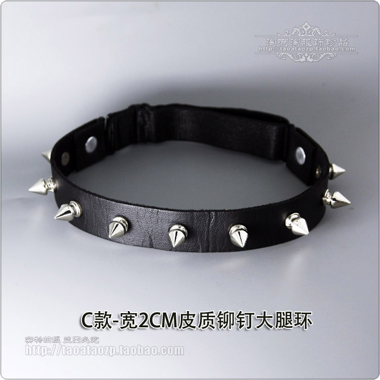 Châu âu và Hoa Kỳ PUNK gió tối đen rock Harajuku punk đinh tán da vòng đùi garter loạt các