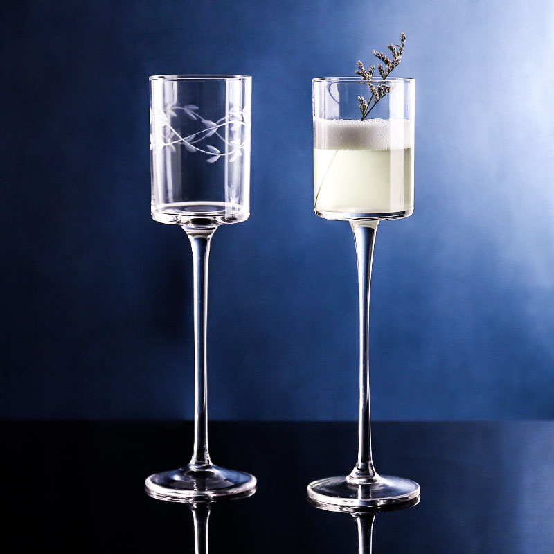 Japanese hand-carved goblet bar special wine glass creative cocktail glass glass crystal champagne glass