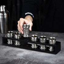 Ancient Egypt Bronze Bullet Cup Creative Antique Small Wine Glass Retro One Cup Anti-Fall Cup Rack Cocktail Goblet