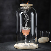 Transparent Molecular Smoke Smoked Hood Infuser Solid Wood Smoked Cocktails Cockeretch Wood Cover Whisk Foreign Wine Round Ice Wood Hood