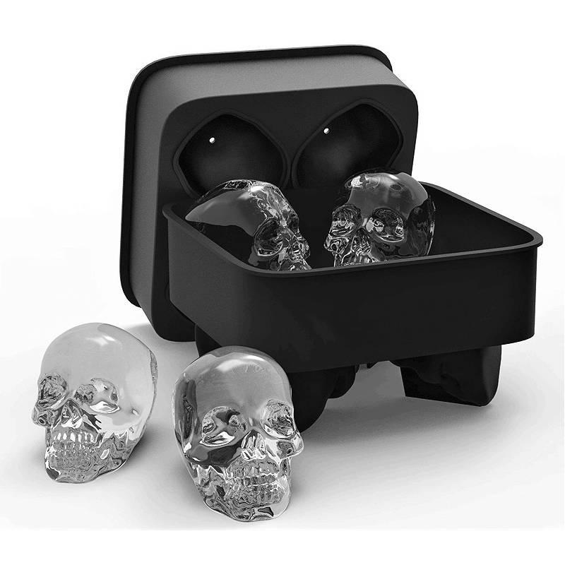 Skull Skull Ice 4 Lido Ice Hockey molds Silicone Ice Mold Whisky Ice Cubes Personality Ice Cubes bar Ice Box