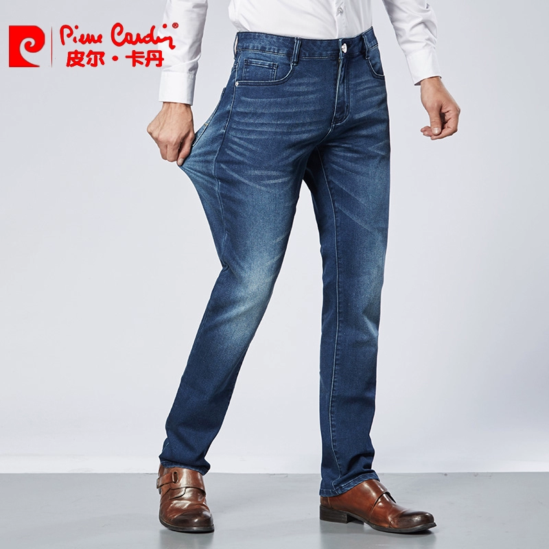 Quần jeans nam chất béo nam Pierre Cardin lỏng lẻo căng thẳng quần dài mùa xuân và mùa thu cộng với kích thước quần nam - Quần jean