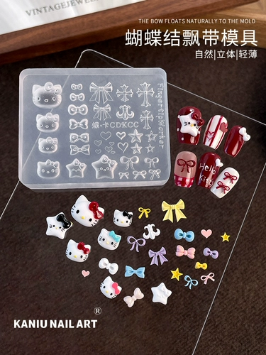 Трехмерная силиконовая форма для ногтей, милое мультяшное украшение для ногтей, 3D