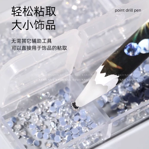 Маникюрский бурильный инструмент липкий бриллиант карандашная ручка с липкой ручкой поставляется с липкой ручкой ручкой Руководство Diy Point Drill Nail Art Supplies