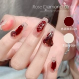 Бриллиантовый декор для маникюра с розой в составе для ногтей, ювелирное украшение, аксессуар