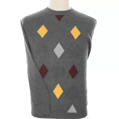 17 Dongsheng new men's cashmere sweater diamond-shaped Plaid round neck men's pullover sweater fashion warm sweater