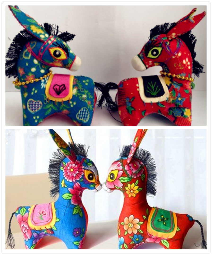 Qingyang sachet embroidery handmade cloth donkey art ornaments folk handicrafts ornaments special offer