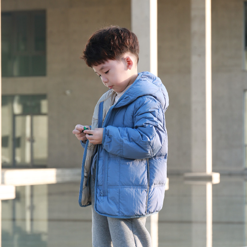 Boy light and thin thickened down clothes autumn winter new 95 white duck suede boy hit with children's down coat jacket foreign pie