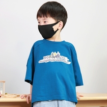 Boys short-sleeved t-shirt 2021 summer new boys pure cotton childrens loose casual top simple Japanese Western style