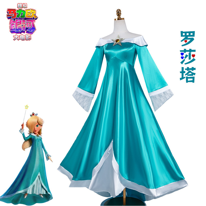 Super Mario Princess Rosalita Cosplay Costume, Two-Dimensional Princess Peach Cosplay Costume