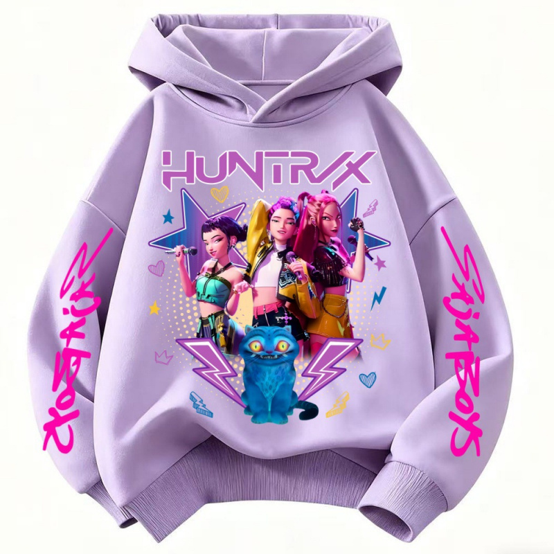 Kpop Hunter Girl Group Anime Merchandise Hoodie Loose Casual Autumn and Winter Base Layer Sweatshirt Fashion Hoodie for Older Children