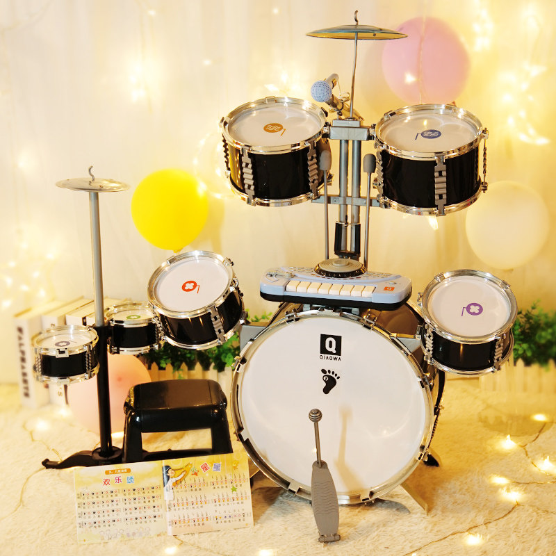 Rack Subdrum Children Beginners Toy Boy Instruments 3-6 Year 9 Knocks Drummer Musician With Style Jazz Drum Gift