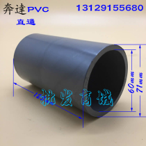 Benda UPVC plastic water supply pipe PVC straight through comb Jie Gray straight through 2 inch DN50 inner diameter 60mm