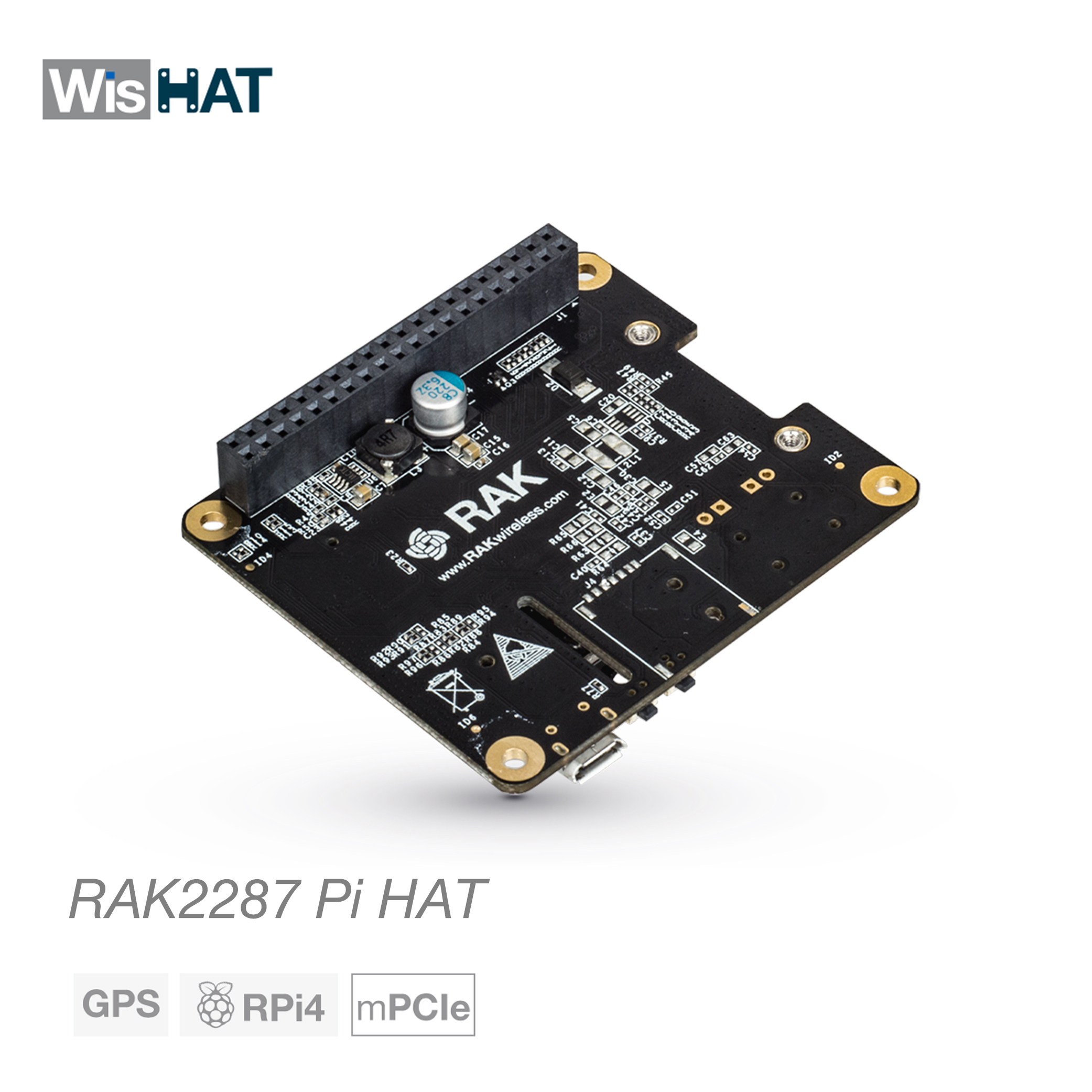 RAK2287 RAK5146 Pi HAT onboard PCle connector