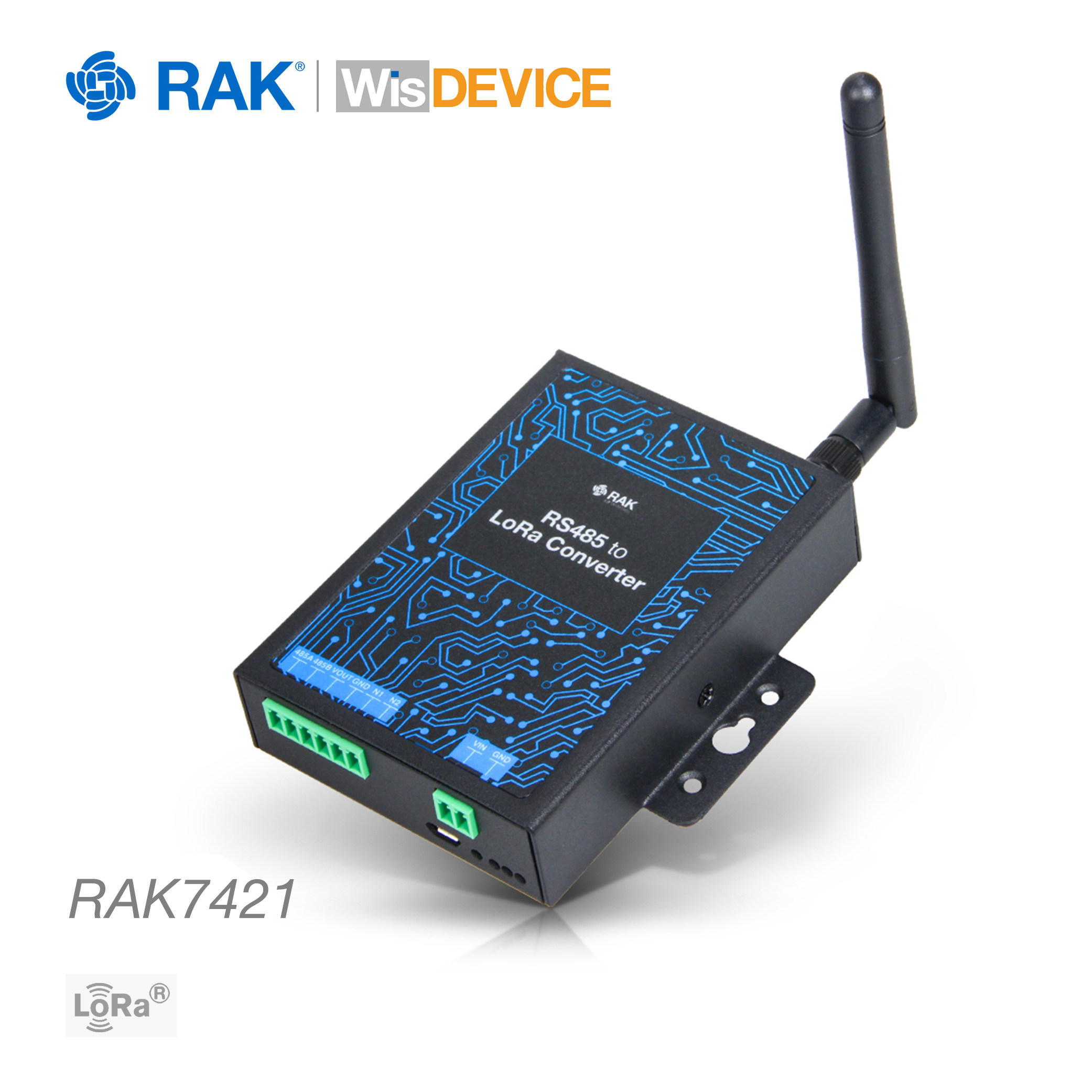 RAK7421 Industrial RS485 to LoRaWAN Data Acquisition Support Polling Mode Two-way Conversion