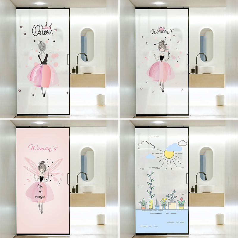 Gel-free glass adhesive film windows Dressing Room Bathroom moving doors frosted stickers glass stickers to anti-light transmission opaque