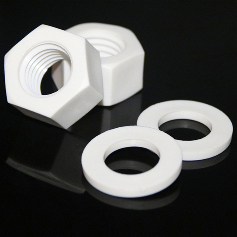 Plastic Hex Nut Flat Washer M3-M30 Plastic Washer PP Gasket Nut Insulation Anti-Corrosion Nut