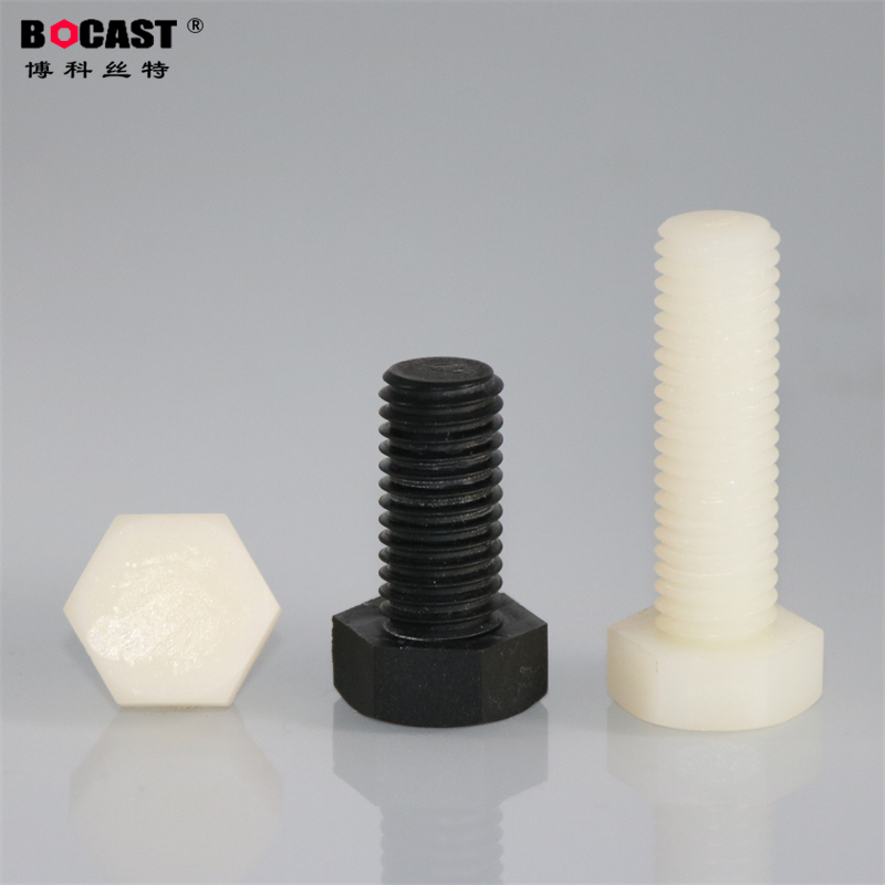 PA66 Outer Hexagonal M10 - M14 plastic high strength nylon screw black plastic hexagonal bolt insulation screw