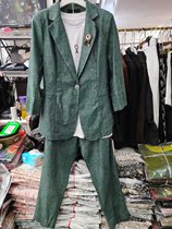 2021 summer new LOOK9093 linen slim temperament thin suit small suit nine-point pants women
