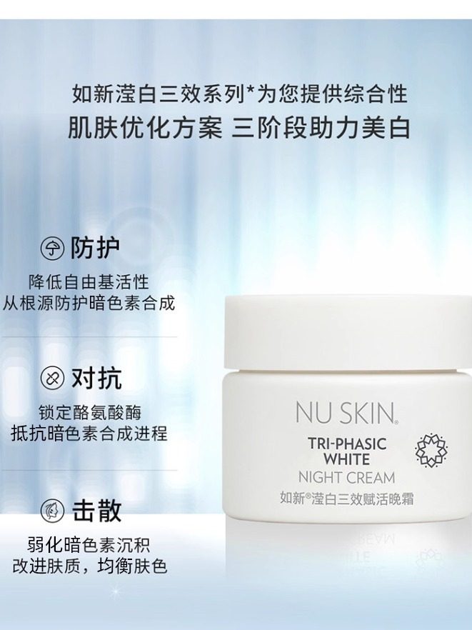 Nuskin/如新滢白三效修护霜保湿滋润如新滢透晚霜30ml