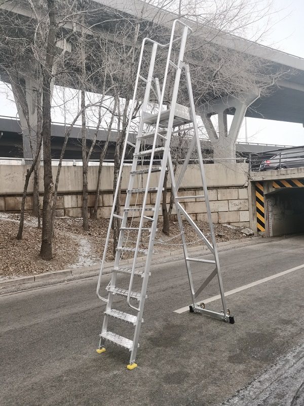 Yongpan multifunctional mobile work platform aluminum alloy thickened herringbone ladder home ladder attic engineering ladder custom ladder