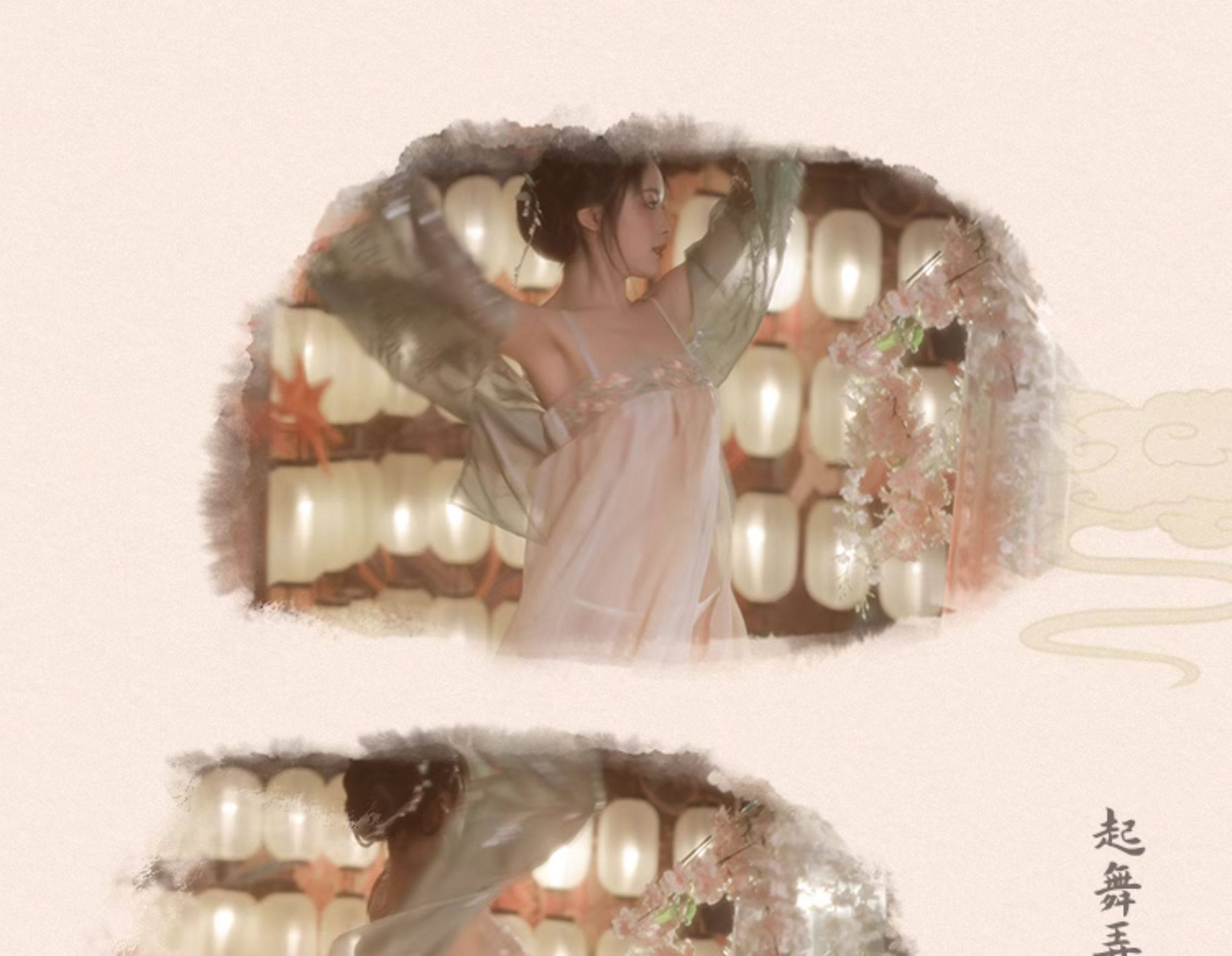 【中国直邮】 谜姬 情趣内衣 玉环 均码 (80-120斤)古风汉服 挑逗 性感 睡衣 激情 cos 免脱 诱惑装 1套【分片襦裙+披衫+T裤】