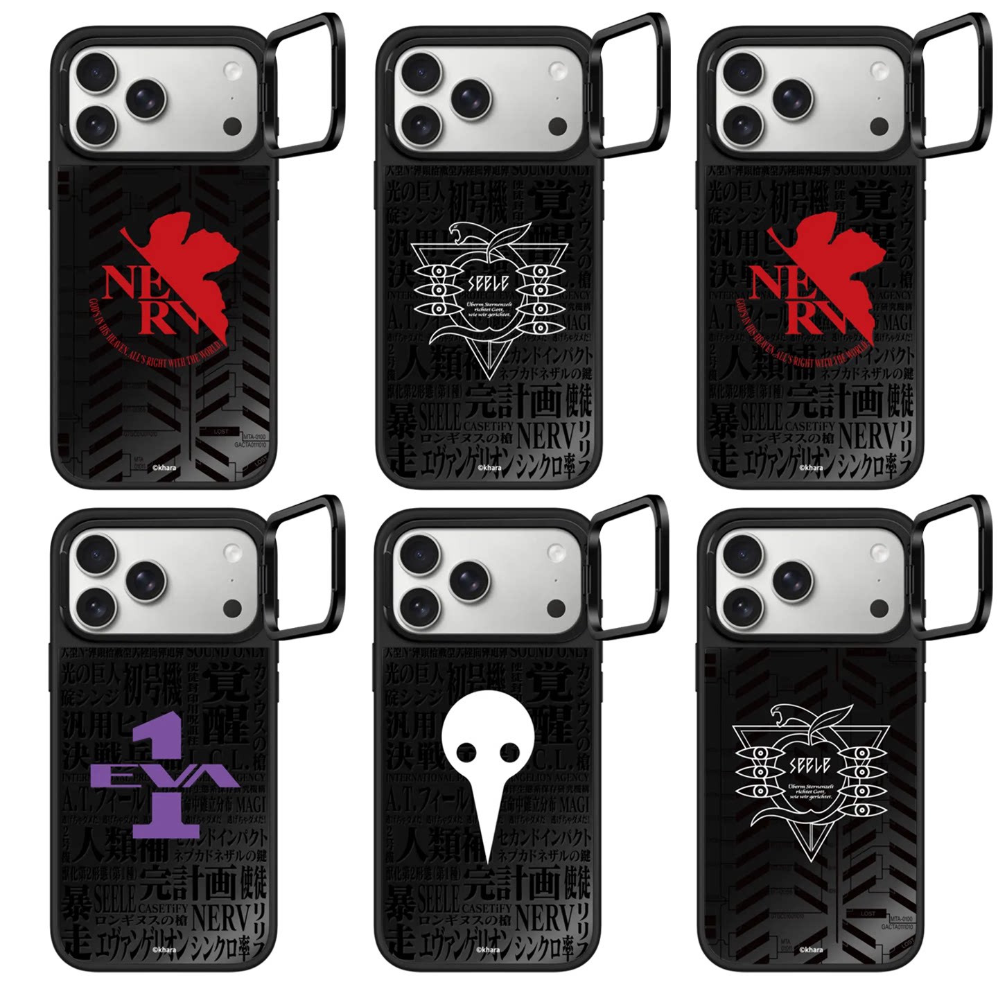 Evangelion Purple Green Shinji Asuka Unit-01 MagSafe Kickstand iPhone Case