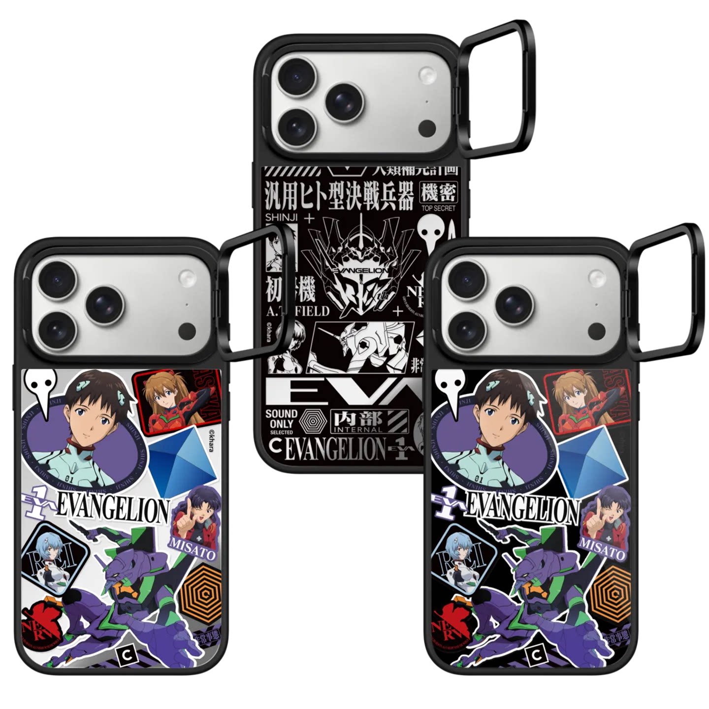 Evangelion Purple Green Shinji Asuka Unit-01 MagSafe Kickstand iPhone Case