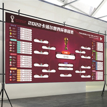 2022 Qatar World Cup Schedule Poster Propaganda Bar Decorative Color Store Posted Football Counter