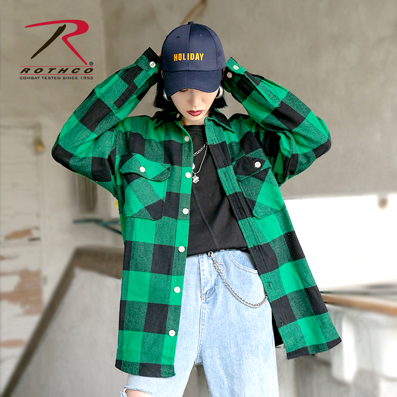 ROTHCO Spring Autumn Season American Import Hip Hop Beauty Wave Outdoor Classic Plaid Shirt Multicolor Eroy