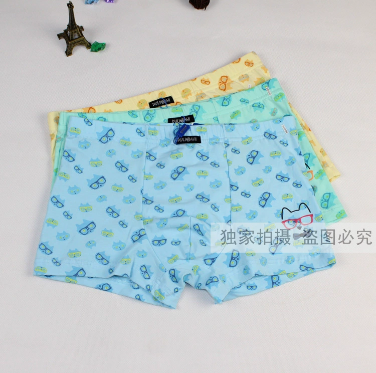 Bốn bài thơ Puli thơ thanh niên học sinh kéo dài cotton boyshort 7735 vừa trai lớn bé trai cotton quần short quần lót lọt khe nam 