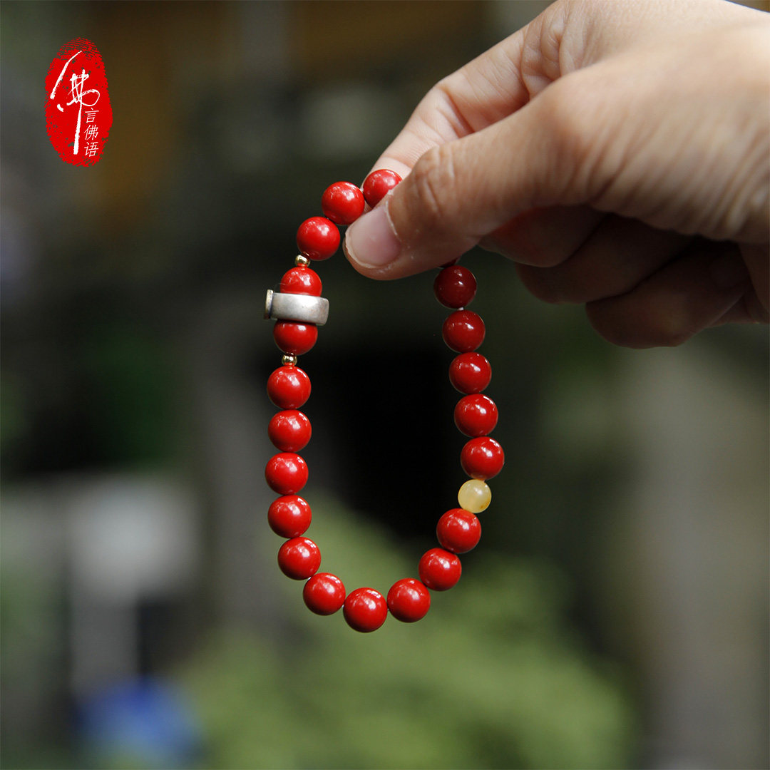 Buddha's words and Buddha's words Homemade blessing cinnabar S925 silver bracelet beeswax life Buddha life Buddha twelve zodiac signs