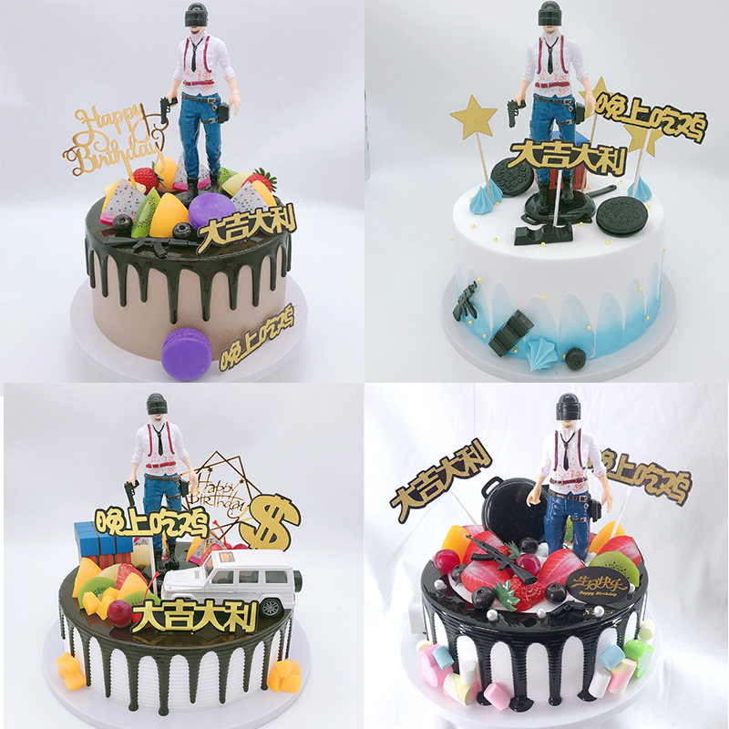 Cake Model New Internet Red Eating Chicken Creative Pop Simulation Cake Model Custom Sample Shop Window Furnishing