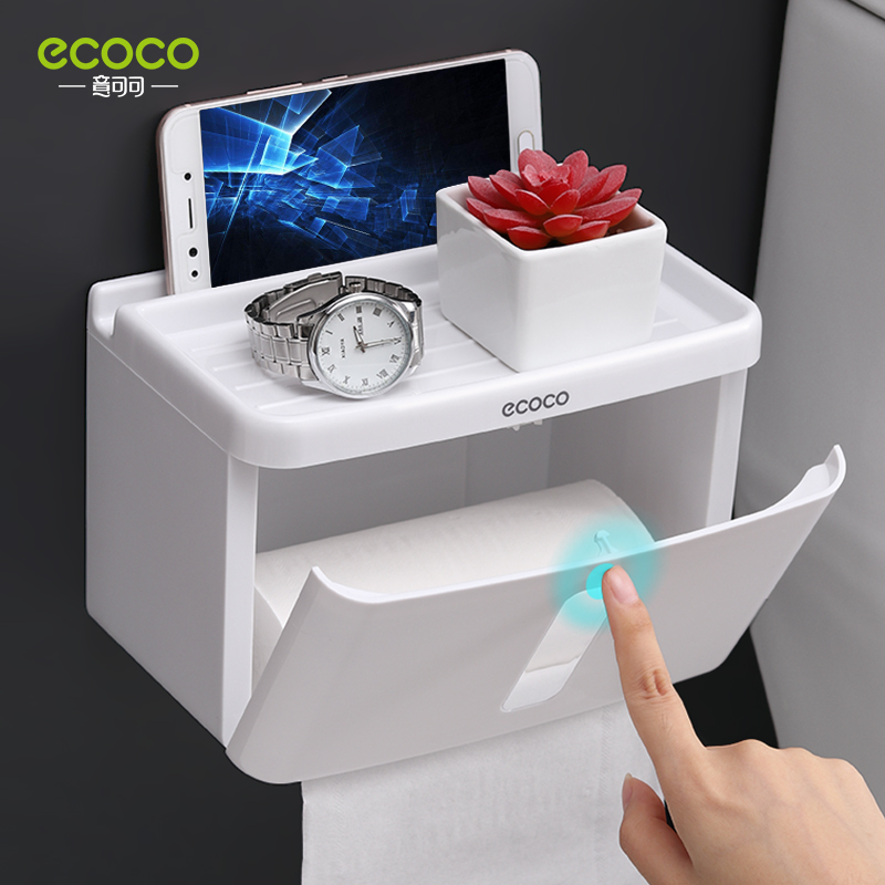 Toilet paper shelf toilet toilet tissue box free punching creative toilet paper roll paper waterproof toilet paper box