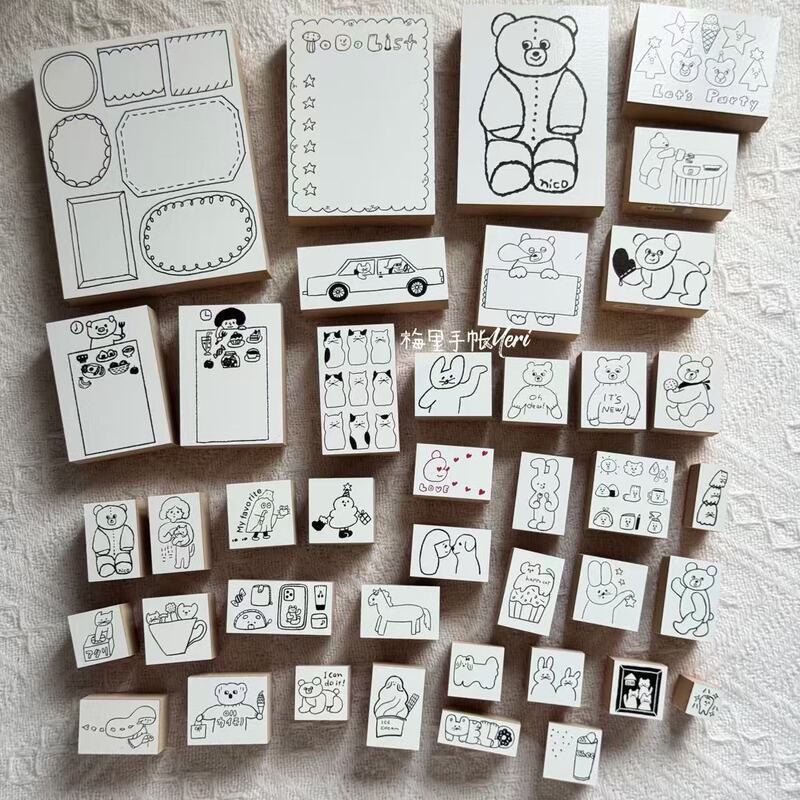 [in Stock] Japanese 25Recipe Wooden Stamp Collection Journaling Materials