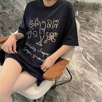 Cheers T-shirt female loose inner lap casual female short sleeve Compassionate Printed Undercoat