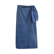 Heavy Trendy Vouge Leather Skirt Woman Spring Autumn High Waist Mid length Half Body Skirt Open Fork-Hip Step Skirt