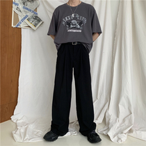 cuibuju Korean version pituitary pants mens Korean version loose straight cylinder casual display slim and wide leg Western pants
