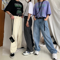 cuibuju20Ss Homemade Korean Version Minimalist Casual Jeans Loose Broadlegged Pants 100 Hitch Jeans Long Pants Male Tide