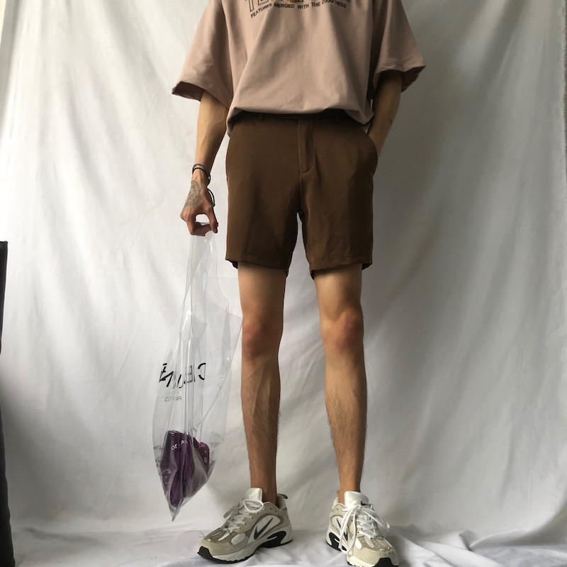 cuibuju 20ss 100 hitch high quality tightness waist suit shorts male Korean version summer straight cylinder casual pants tide