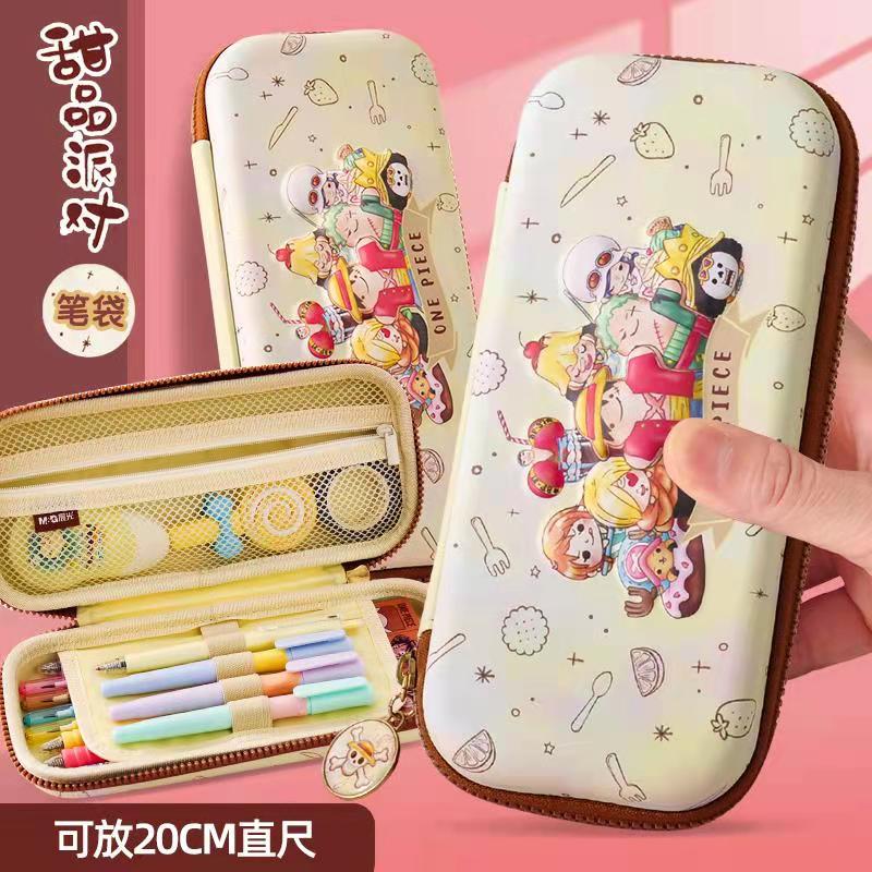Morning Light Cute Version Sea Thief Wang Dessert Party EVA Pen Bag Elementary School Girls Three Floors Large Capacity Girl Writing Case Seamanship King Q Version Cartoon 3D Lead Pens Box Ins Day System Tennis Red Stationery Bag Suit