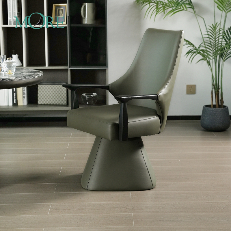 Italian-Style Light Luxury Solid Wood Dining Chair, High-End Single Leisure Chair, Swivel Armrest Desk Chair, Genuine Leather Master Chair, Tea Chair Italian-Style Light Luxury Solid Wood Dining Chair, High-End Single Leisure Chair, Swivel Armrest Desk Chair, Genuine Leather Master Chair, Tea Chair