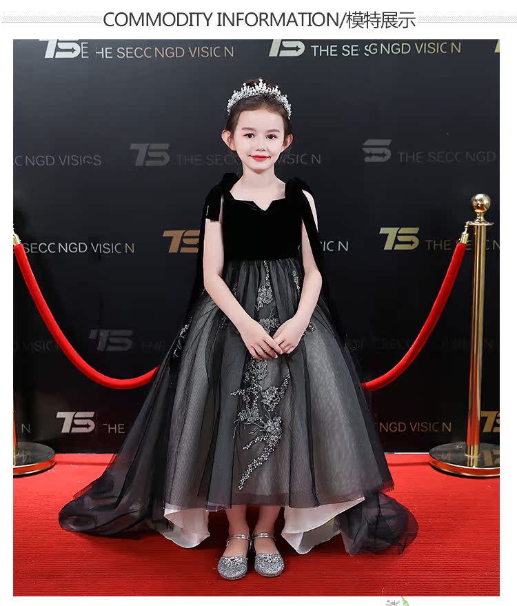 Trẻ em váy công chúa váy cưới nữ mô hình nhỏ thời trang catwalk váy hoa cô gái váy pettiskirt piano bộ quần áo vest cho bé trai