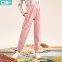 Yin Man Boy Clothing Girl Pants 2022 Autumn Winter Children Long Pants Girl Casual Pants Thickened Warm Loose Sports Pants