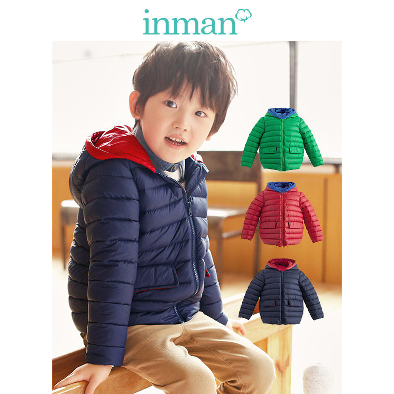 Inman children's clothing girl's down clothes with light and thin winter new CUHK coulter hat fashion jacket bread for autumn and winter