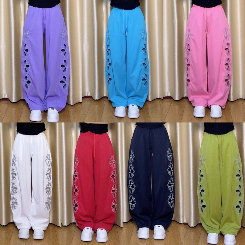 Summer New Style Sand-Washed Cotton Embroidered Hollow-Out Wide-Leg Casual Pants Jazz Street Dance Group Uniform 3959 Summer New Style Sand-Washed Cotton Embroidered Hollow-Out Wide-Leg Casual Pants Jazz Street Dance Group Uniform 3959