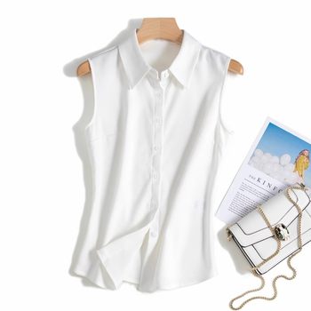 White sleeveless shirt for women in spring and autumn bottoming shirt vest top sweater layered with versatile fake collar